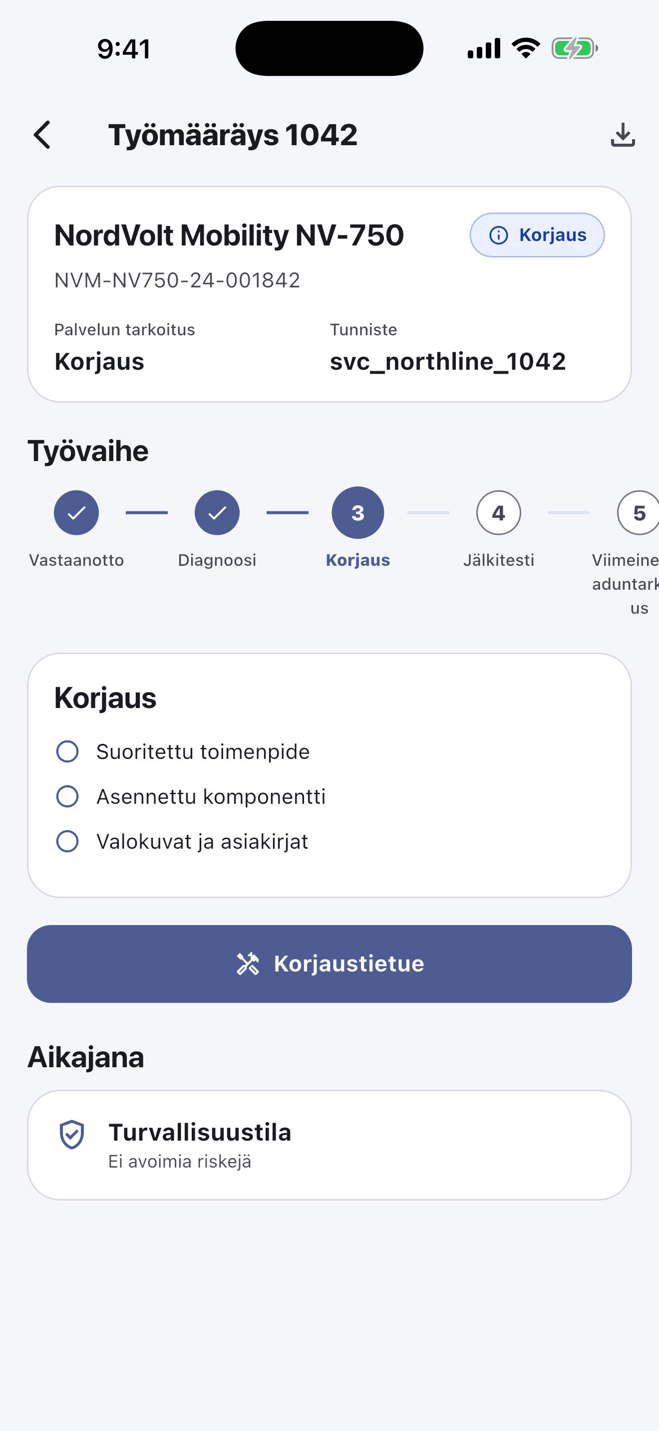 Akkupassiohjelmisto korjauspajoille — Korjaa ja tarkista laatu