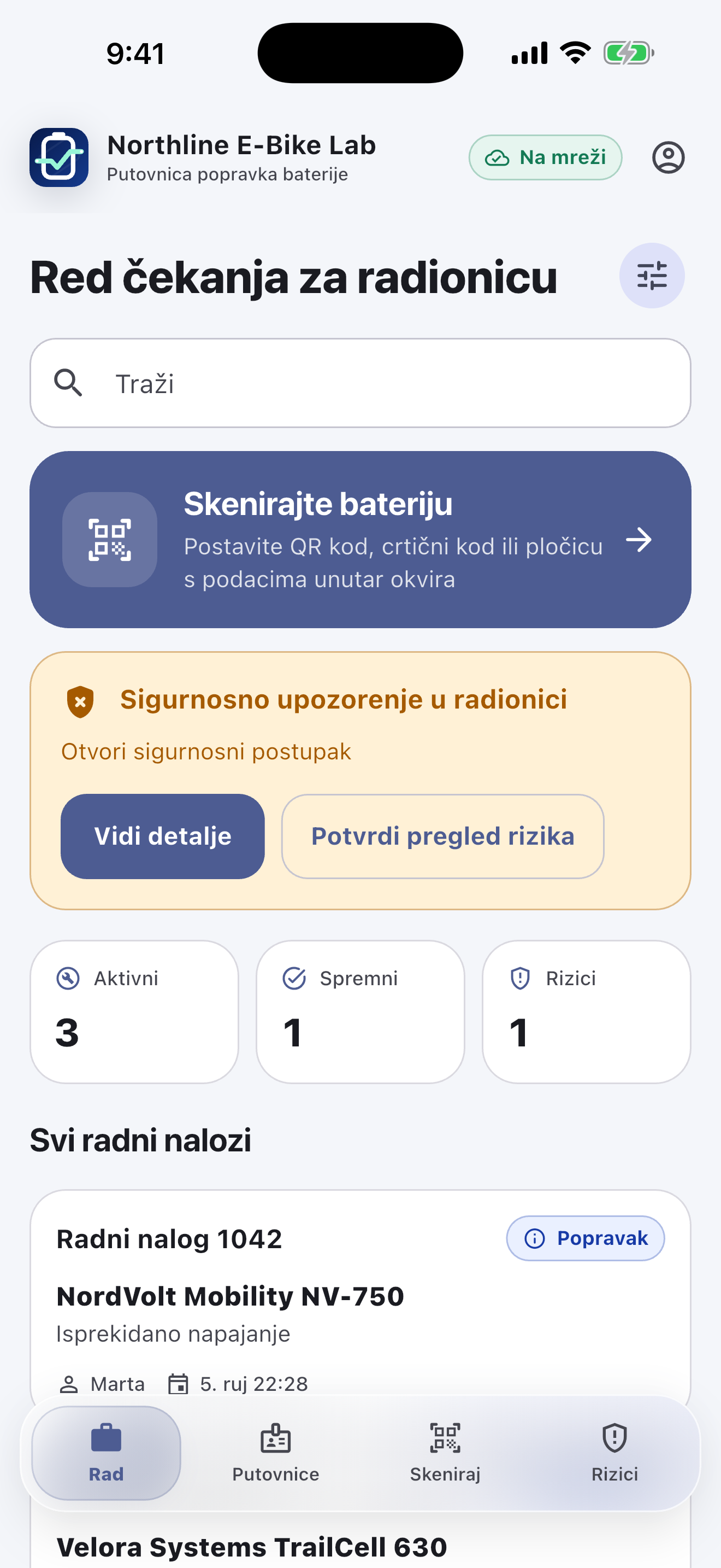 Softver za putovnicu baterije za radionice za popravak — Dijagnosticirati i dobiti odobrenje