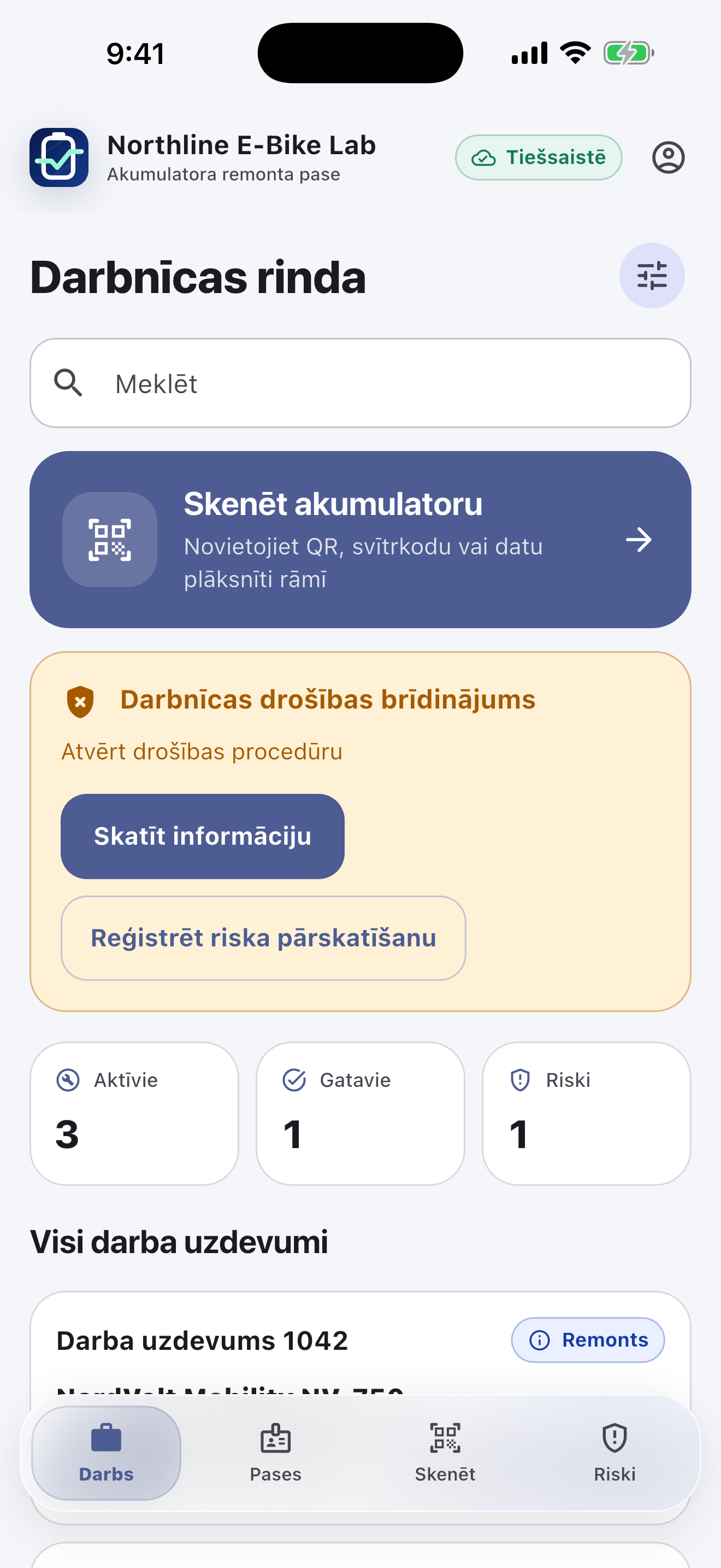 Akumulatora pases programmatūra remontdarbnīcām — Diagnosticējiet un saņemiet apstiprinājumu