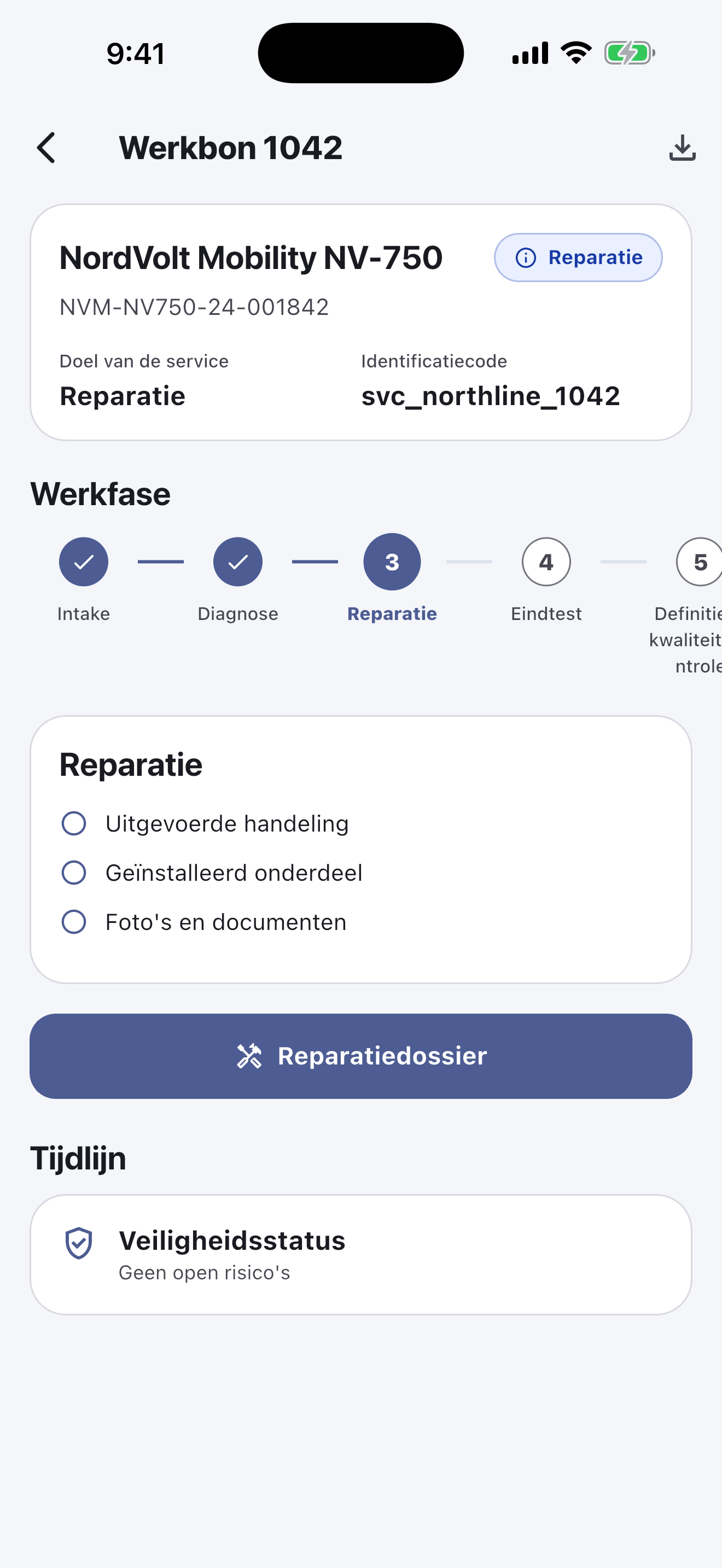 Batterijpaspoortsoftware voor reparatiewerkplaatsen — Repareren en verifiëren